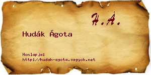 Hudák Ágota névjegykártya
